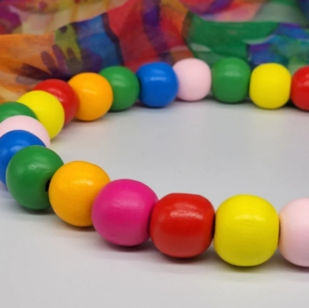 ❤️  Lightweight Necklace Colorful Jewelry Hypoallergenic Woodmade Stretchy